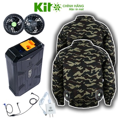 Combo 2 Áo KITO Không Mũ + Bộ Quạt 22V Pin 28.000mAh Chính Hãng
